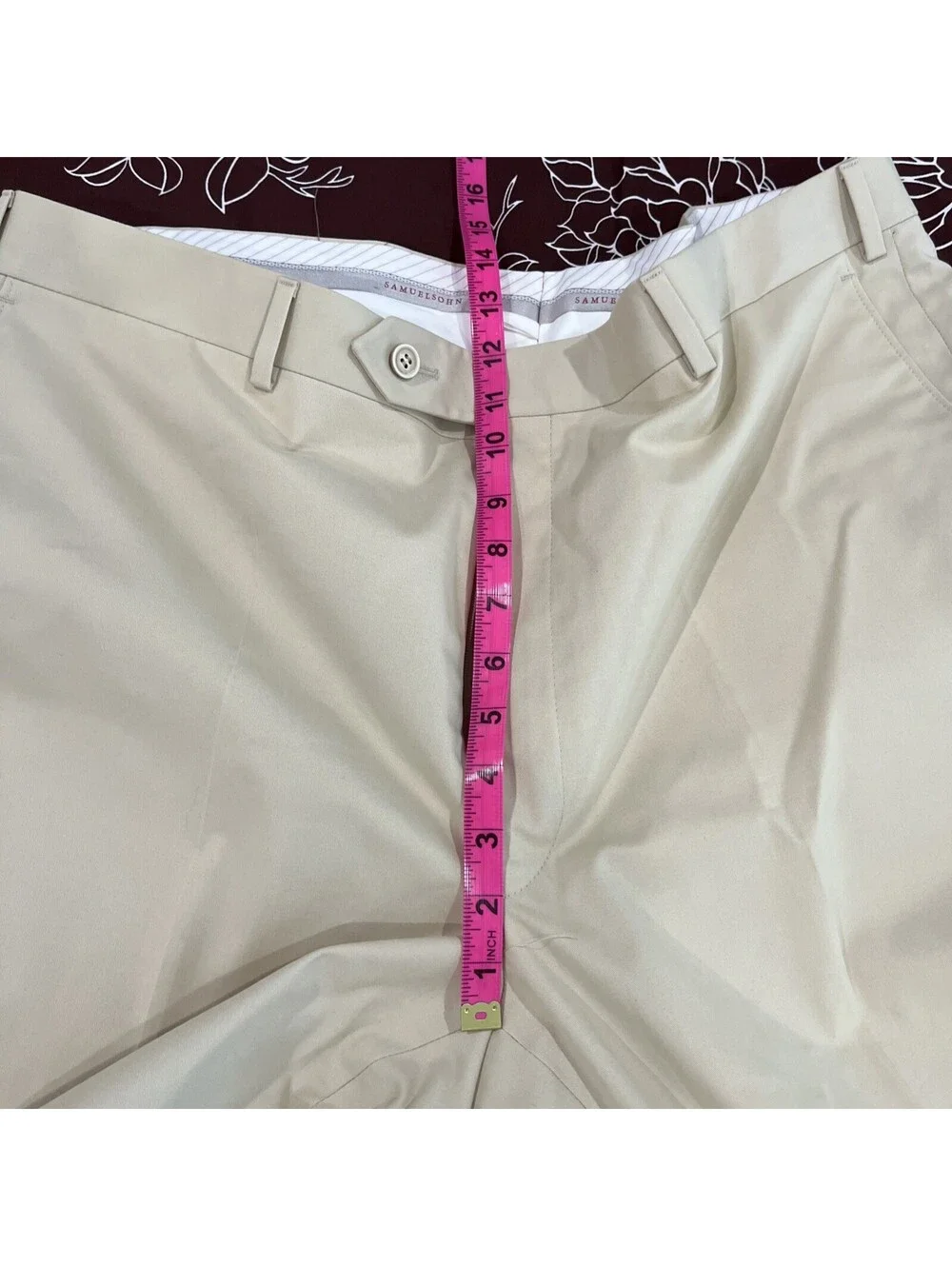 PRISTINE SAMUELSOHN MENS TAN PANTS 42x28 COTTON BLEND VGC MADE IN CANADA